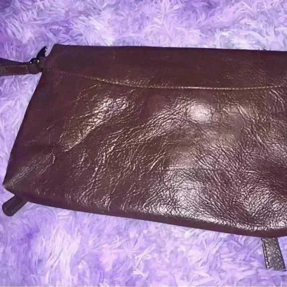 Hobo‎ International Brown Leather Fold Over Clutch/ Wristlet - Picture 5 of 11